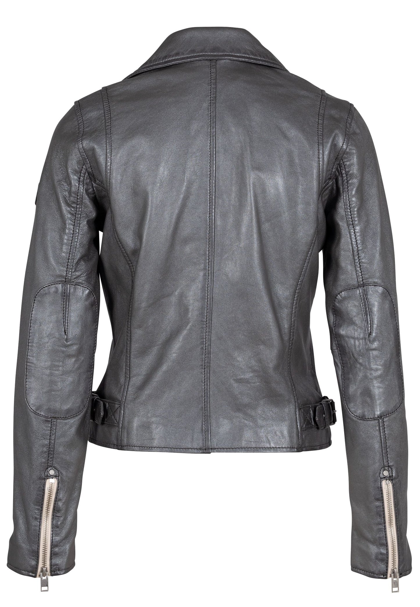 Sofia RF Leather Jacket, Gun Metallic