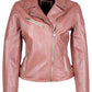 Sofia RF Leather Jacket by Mauritius in Rose Metallic