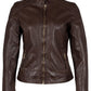 Alisah RF Leather Jacket, Dark Brown