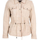 Amaly RF Leather Jacket, Chalk