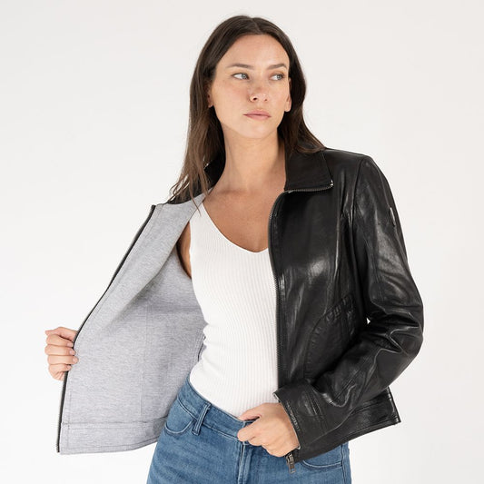 Lusan RF Leather Jacket, Black
