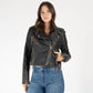 Sharon RF Leather Jacket, Black Brown