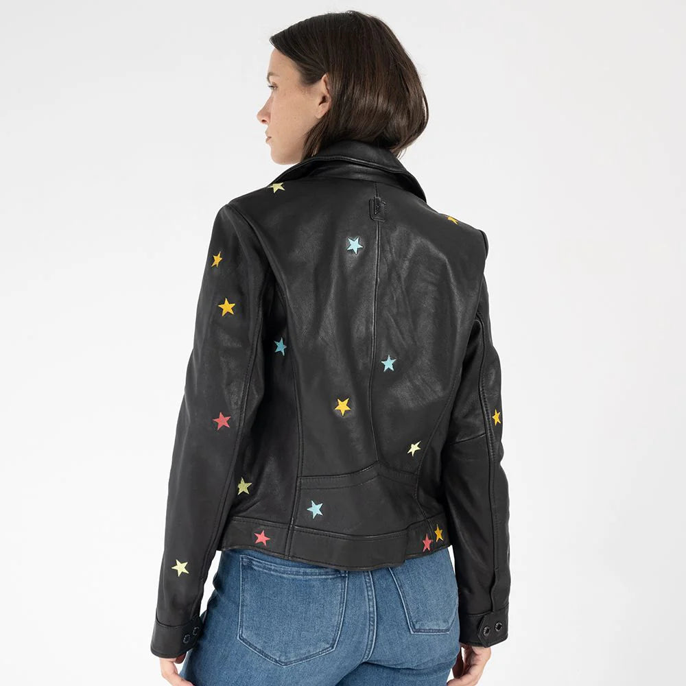 Nanca RF Leather Jacket by Mauritius in Black