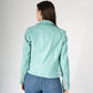 Louzia RF Leather Jacket by Mauritius in Aqua