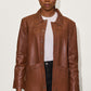 Stevie CF Leather Jacket, Dark Cognac