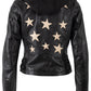 Christyn RF Star Detail with Hood Leather Jacket