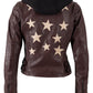 Christyn RF Star Detail with Hood Leather Jacket