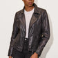 Ninika RF Leather Jacket by Mauritius in Black Purple