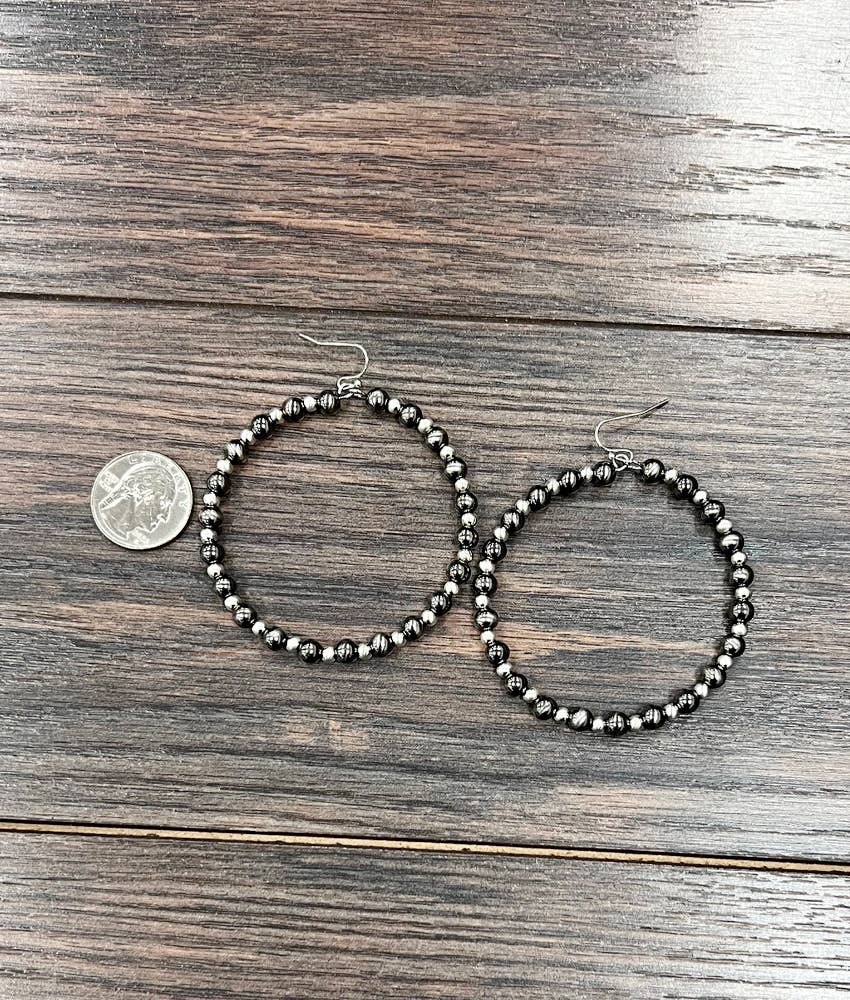 Handmade Bead Hoop Earrings at Bourbon Cowgirl