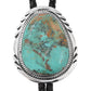 Genuine Turquoise Silver Hammered Navajo Bolo Tie