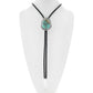 Genuine Turquoise Silver Hammered Navajo Bolo Tie