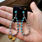 Kingman Turquoise Dangle Earrings – Sterling Silver, Lightweight, USA Made