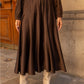 Valentine Skirt in Thick Chocolate Brown Satin
