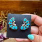 Kingman Turquoise Cluster Earrings – Sterling Silver
