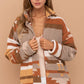 Aztec Soft Cozy Zip Up Lined Snap Up Jacket