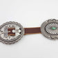 Western Genuine Distressed Leather Belt with Oval Concho
