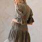 Vintage Romance: Stone-Washed Baby Doll Dress with V-Neck