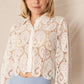 Long Sleeve Paisley Lace Button Down Top