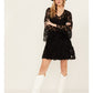 Women's Scully Lace Long Sleeve Mini Dress in Black