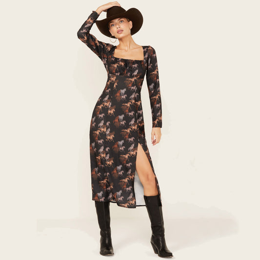 Horse Print Dress by Rock & Roll Denim at Bourbon Cowgirl