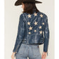 Christy Star Leather Jacket by Mauritius in Americana Blue