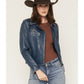 Christy Star Leather Jacket by Mauritius in Americana Blue