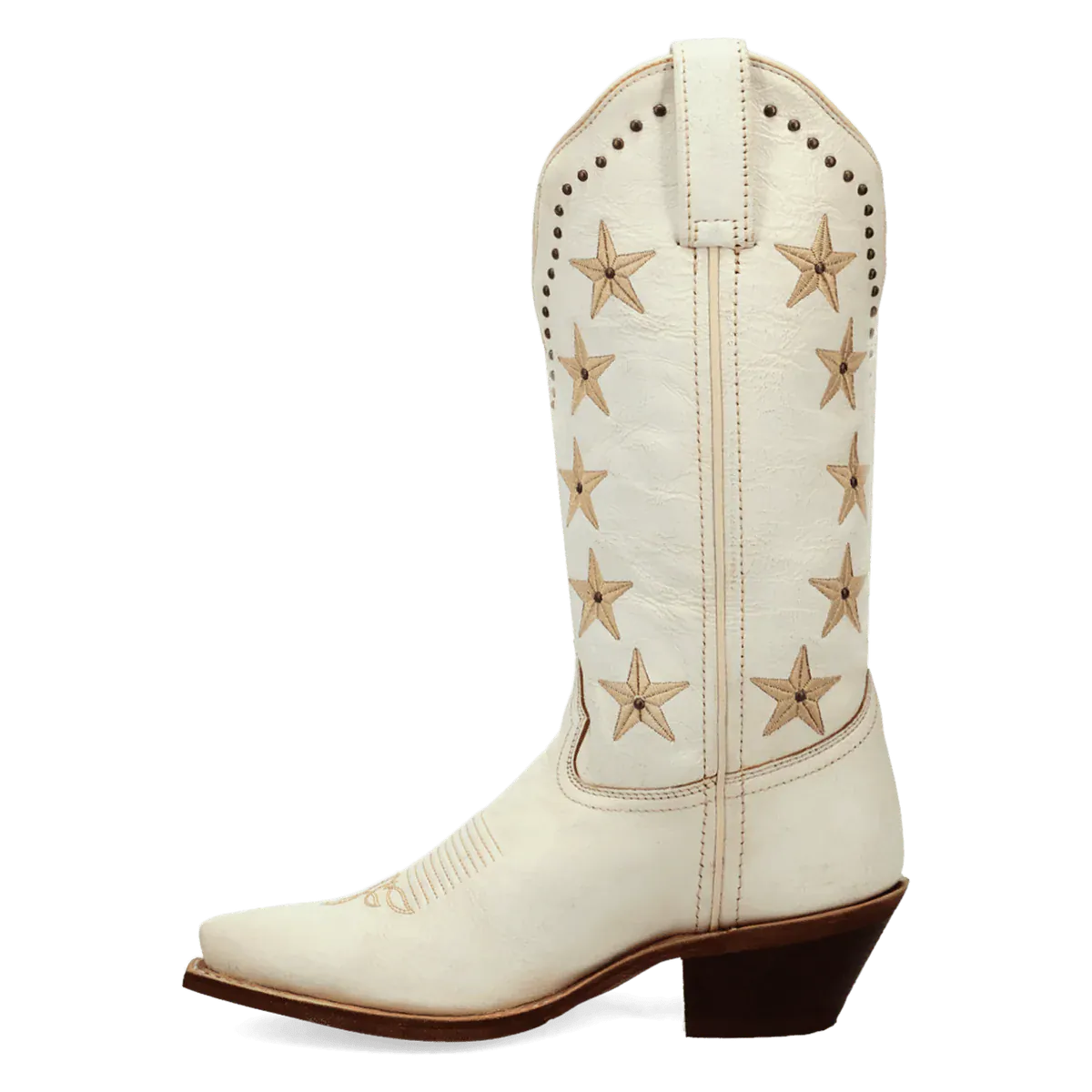 Serenade Wide Calf Leather Boot in White by Laredo