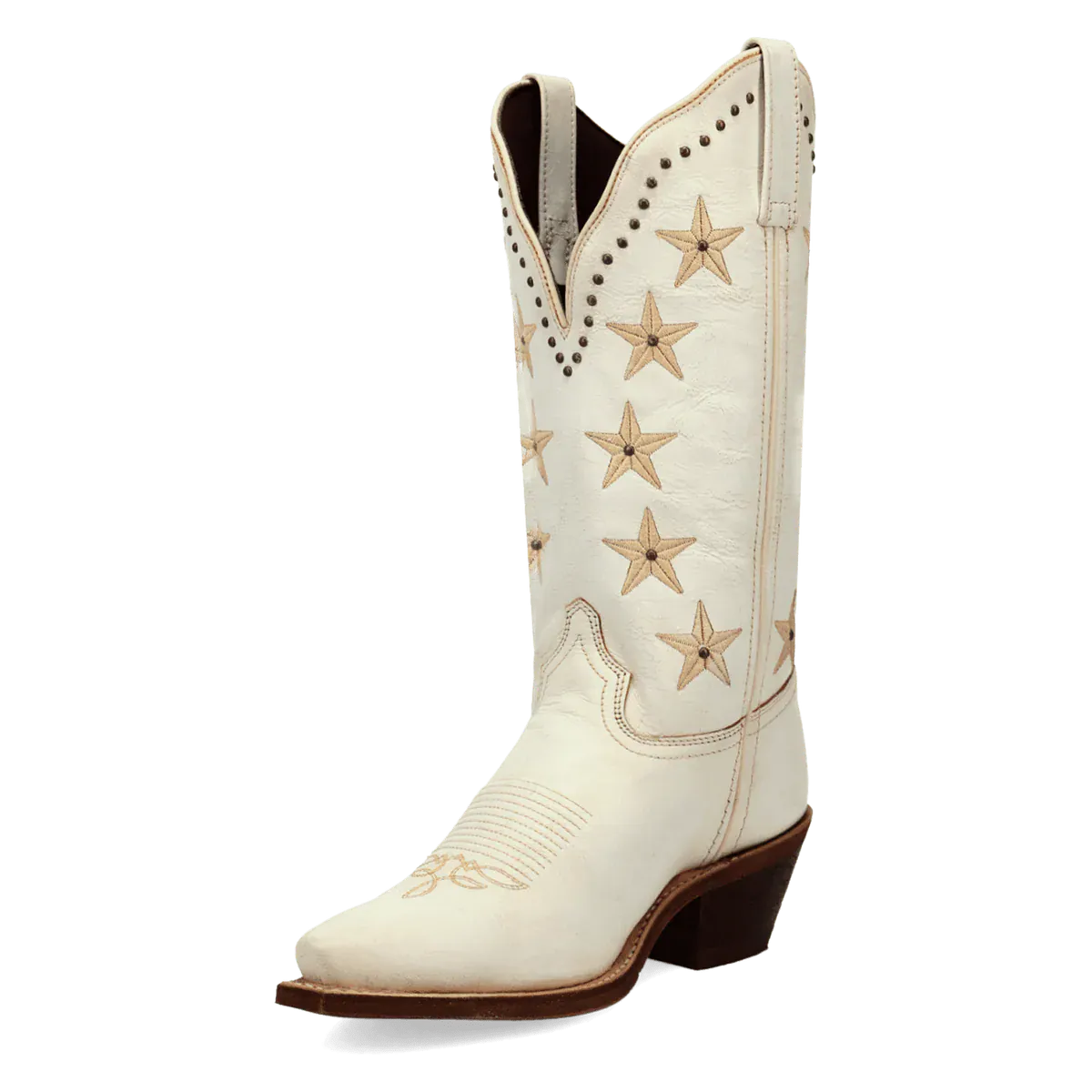 Serenade Wide Calf Leather Boot in White by Laredo