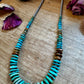 Tri-Color Turquoise & Hematite Necklace – 23"