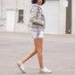 Freda RF Leather Jacket, Silver Grey