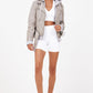 Freda RF Leather Jacket, Silver Grey