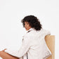 Wana SF Leather Jacket, White, Slim Fit