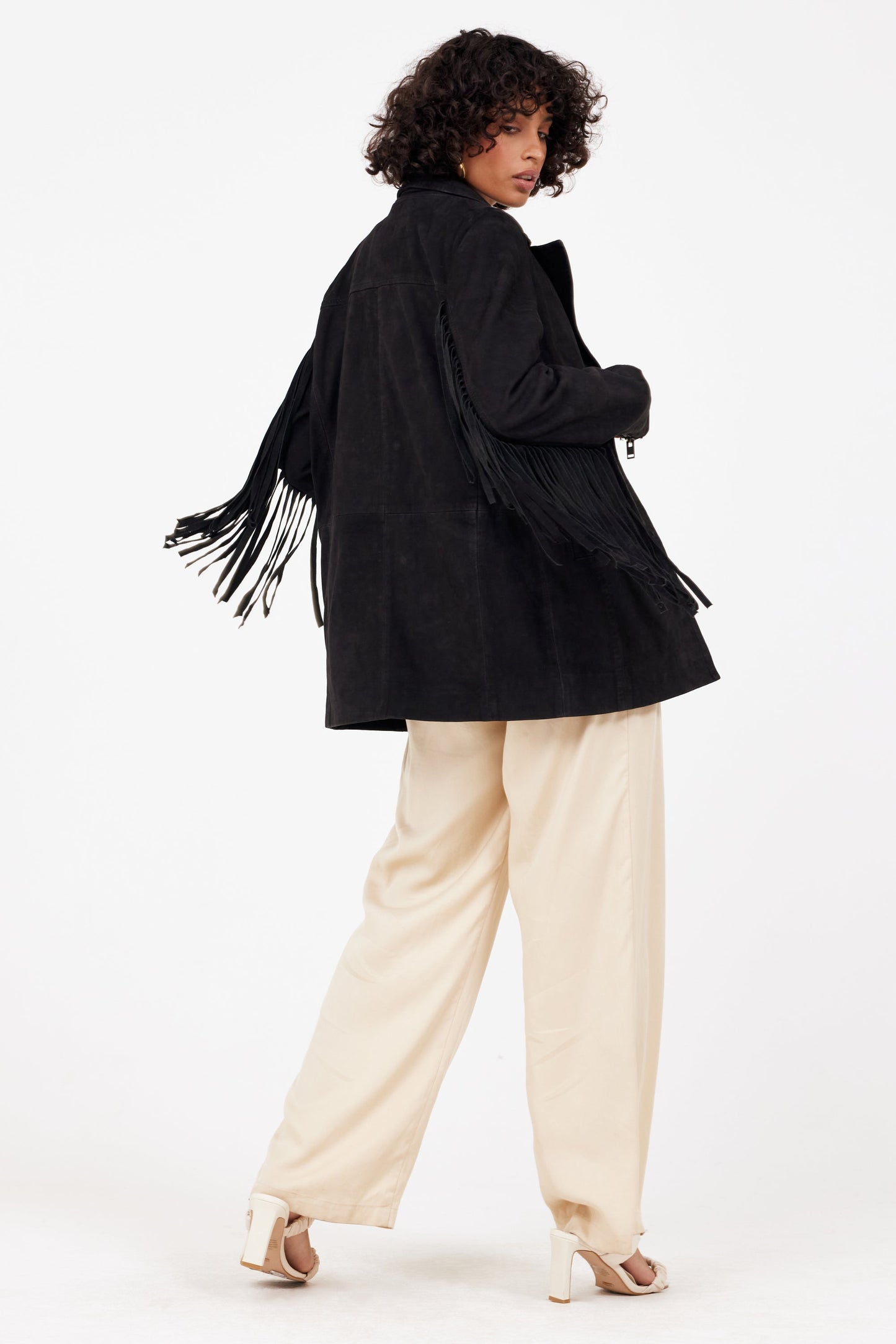 Tanny RF Leather Blazer, Black