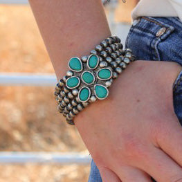 Mojo Turquoise and Silver Bracelet - Cowgirl Jewelry