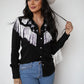 H Bar C Taos Women's Fringe Shirt - Black