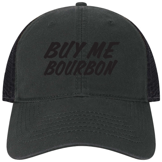 Buy Me Bourbon Embroidered Twill Trucker Hat