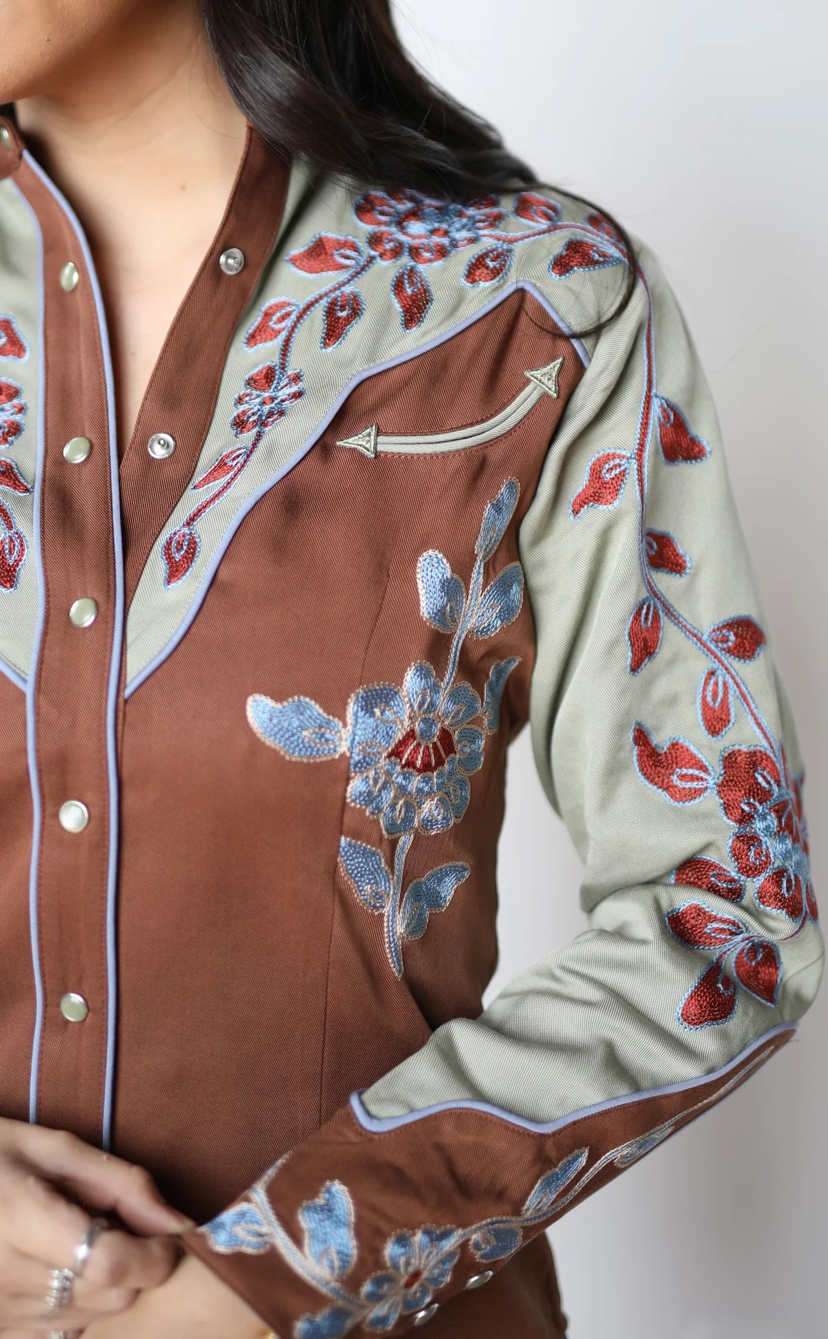 H Bar C San Antonio Women's Shirt in Brown