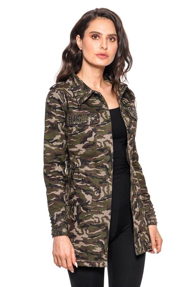 Studded Camo Utility Jacket