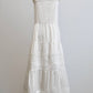 Romantic Tiered Woven Maxi with Lace Trim Dress