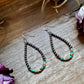 Green & Orange Heishi Earrings – Sterling Silver Pearls