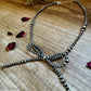 Bow Necklace with Graduated Sized Silver Pearls