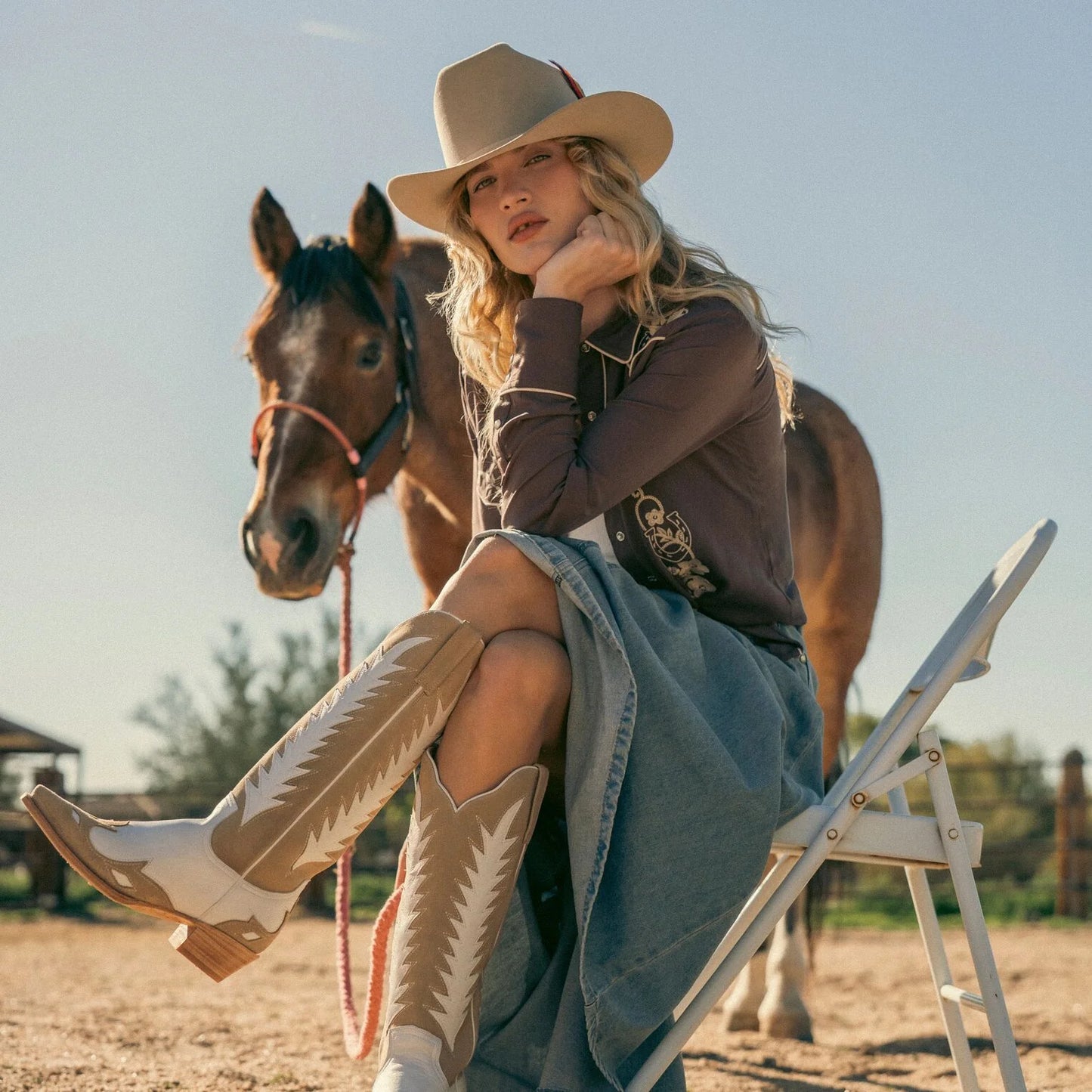 Embroidered Retro Western Shirt by Stetson