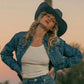 Embroidered Denim Button-Up Cropped Shirt by Stetson