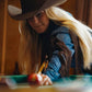 Stetson Fringe Denim Western Shirt Womens