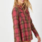 Fringe Bottom Washed Plaid Shirt