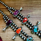 Multi Stone Squash blossom with matching earrings