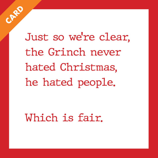 CARD Grinch Christmas | Funny Gift | Kitsch Greeting Cards