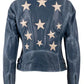 Christy Star Leather Jacket by Mauritius in Americana Blue