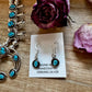 Mini Squash Blossom Necklace & Earrings – Kingman Turquoise – Sterling Silver – Native Made by Lonora Garcia – 17.5"