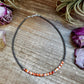 Spiny Oyster Heishi & Sterling Silver Pearl Choker